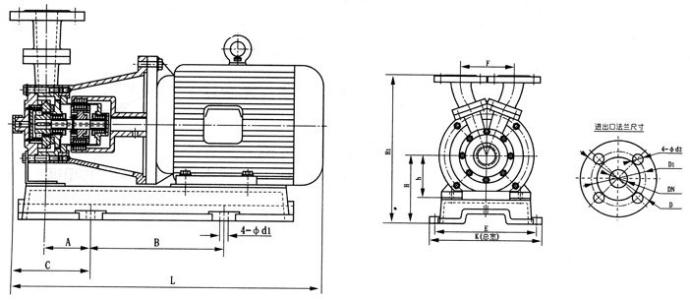 CW型旋渦磁力驅(qū)動(dòng)泵安裝尺寸圖